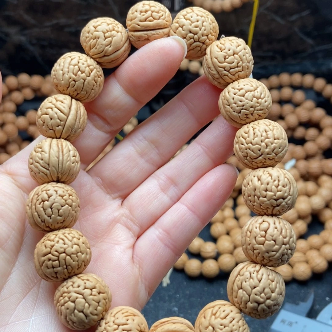 桃核手串盘锦肌肉纹17尺原皮原色