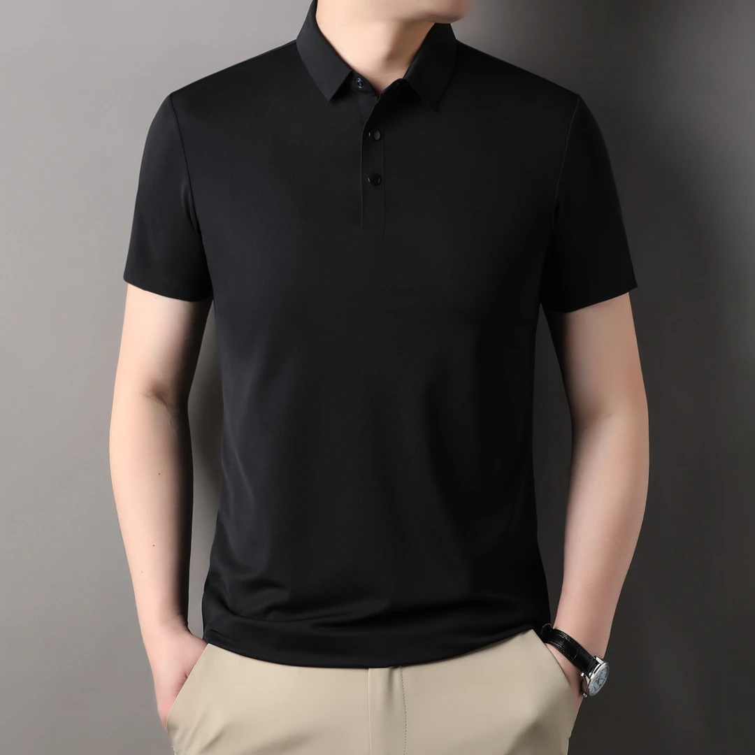 FIRS/杉杉2025夏季新款纯色翻领无痕短袖POLO衫
