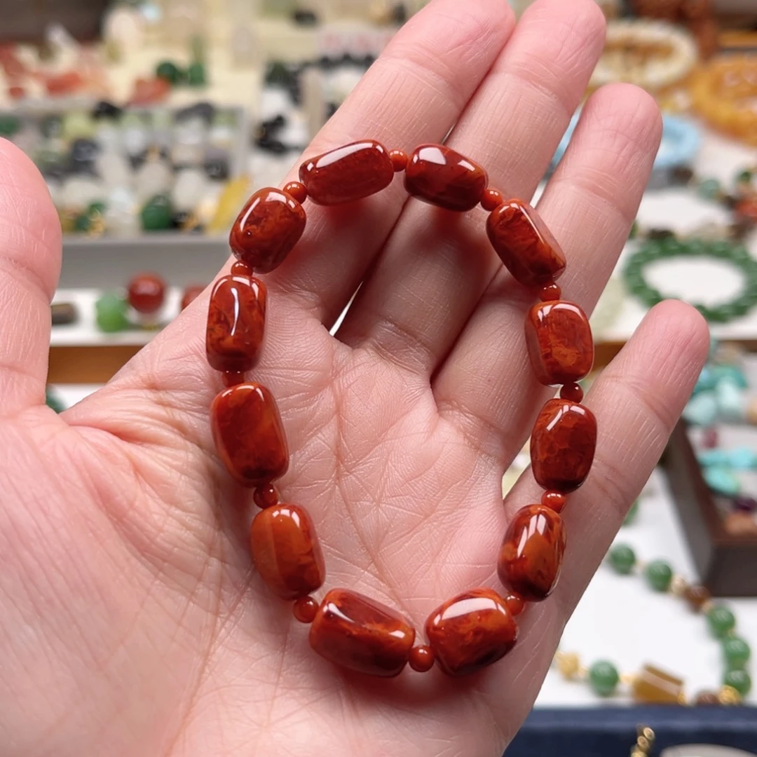 南红玛瑙未镶嵌手链单圈手串
