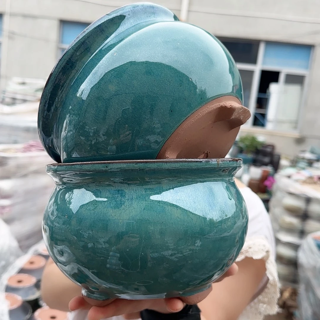 紫砂花盆高13口19
