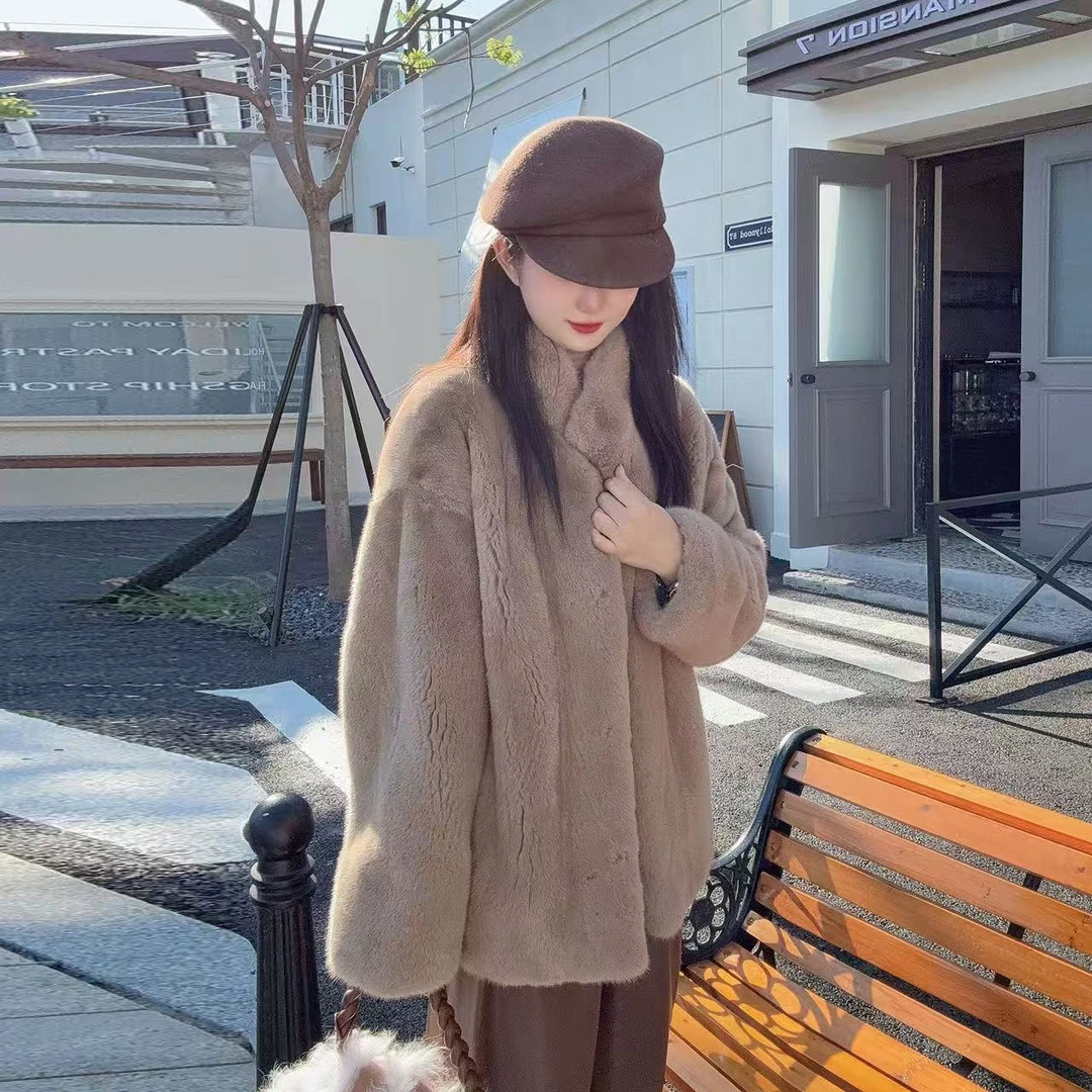 【丸子】2025秋冬新款进口整貂天鹅绒貂皮大衣设计师水貂皮草外套