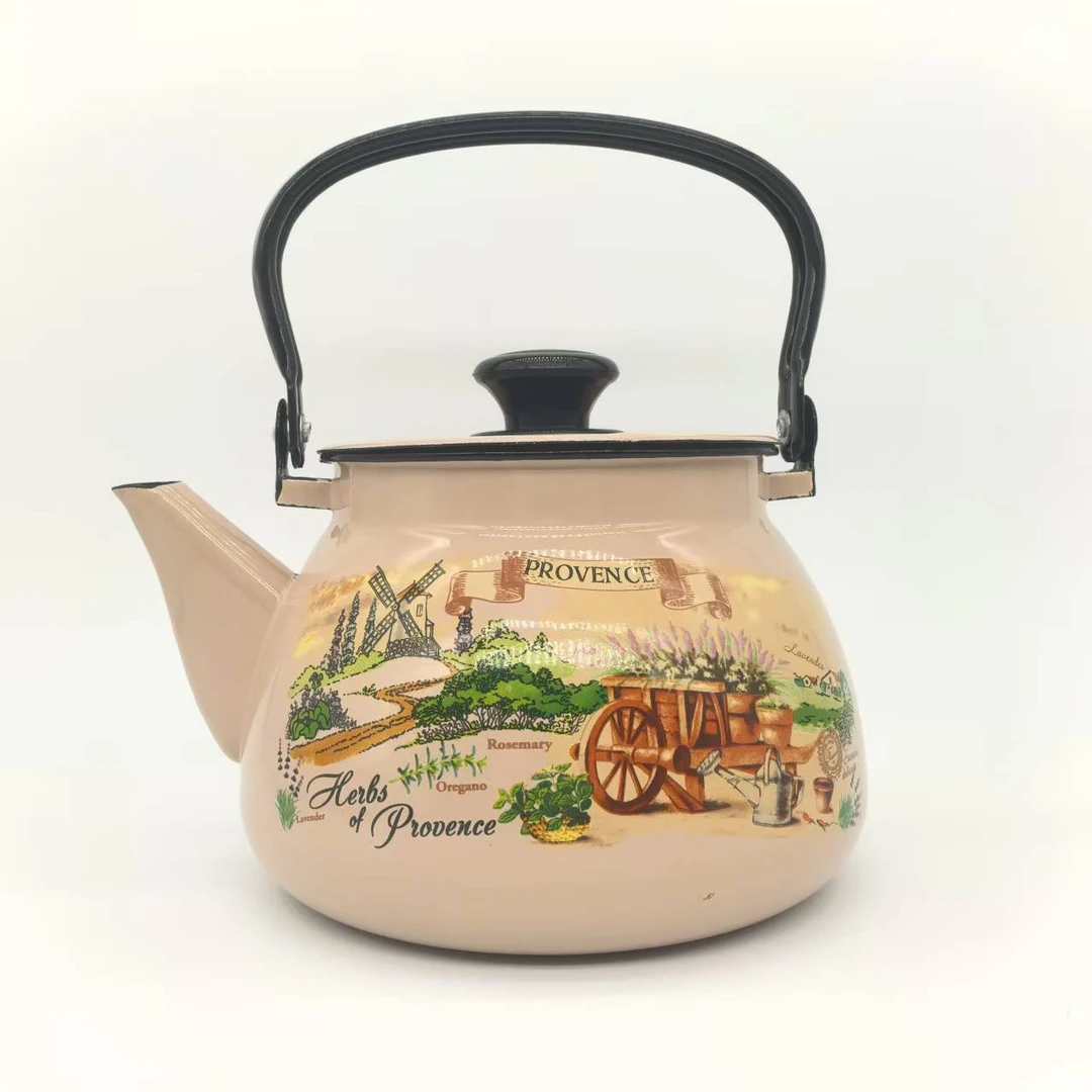 俄罗斯原装进口怀旧复古3升球形搪瓷把手壶 凉水壶 奶茶壶