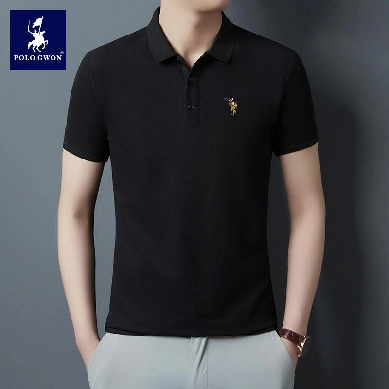 POLOGWON/保罗夏季男士polo衫商务休闲半袖上衣薄款翻领短袖t恤