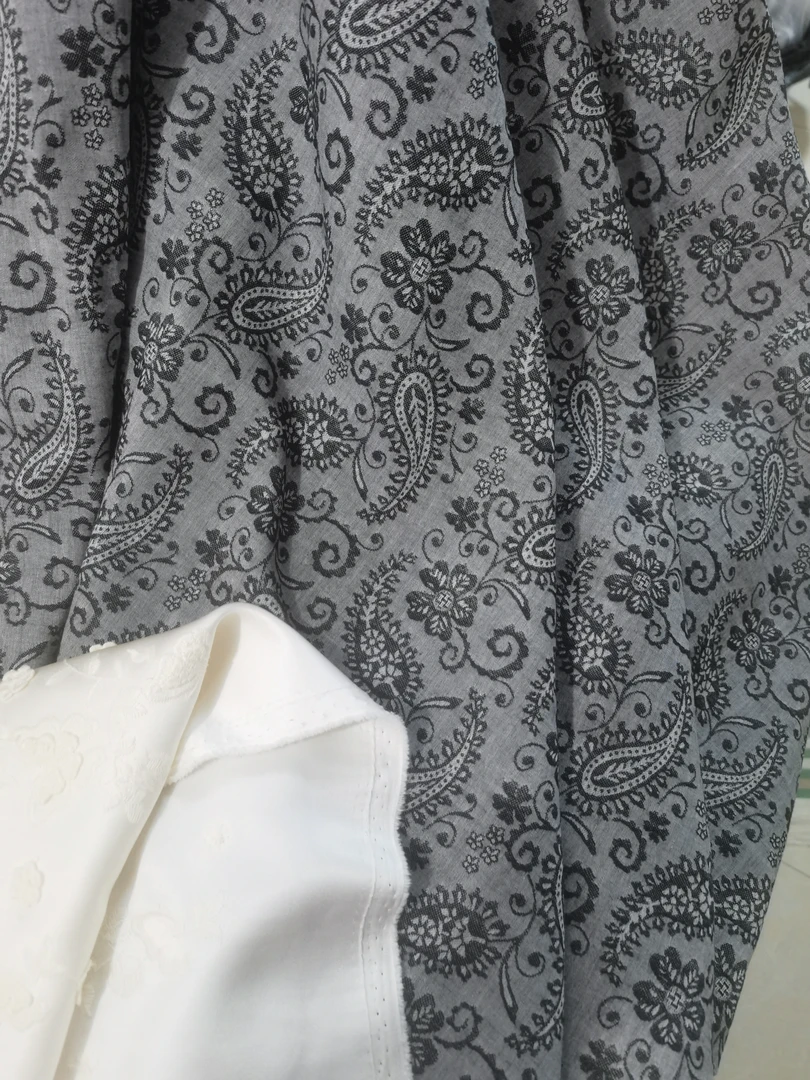 亚麻提花面料砂洗亚麻腰果花