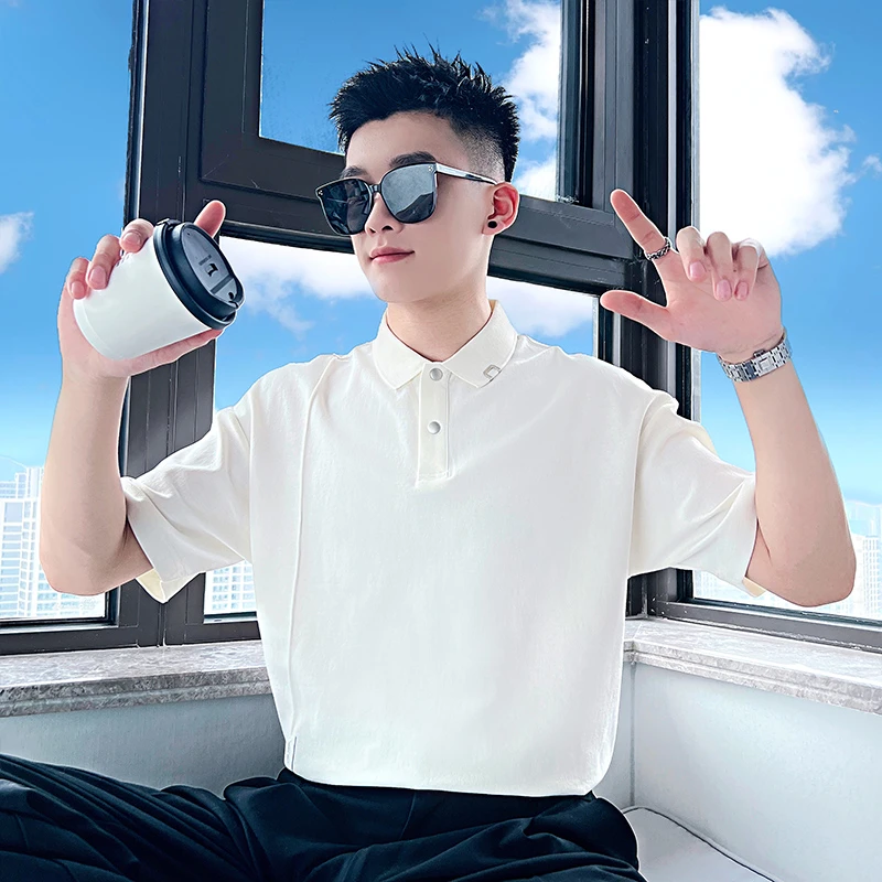 Polo衫男款夏季ins潮牌休闲半袖上衣2025新款男士t恤短袖翻领体恤