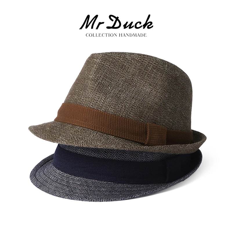 Mr DUCK2025年新款复古英伦风爵士礼帽 100%日本亚麻春夏中年男女
