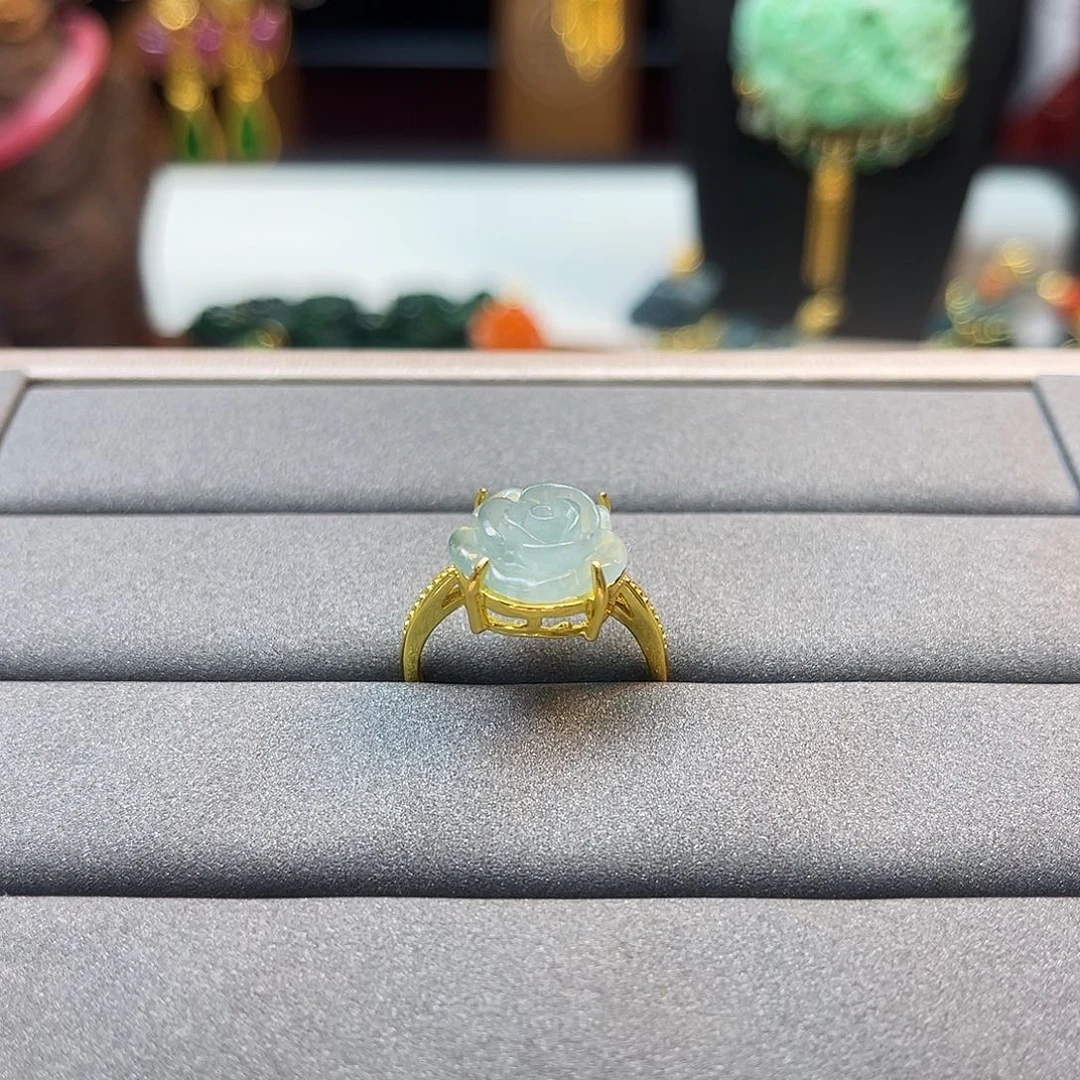 翡翠未镶嵌戒指炸