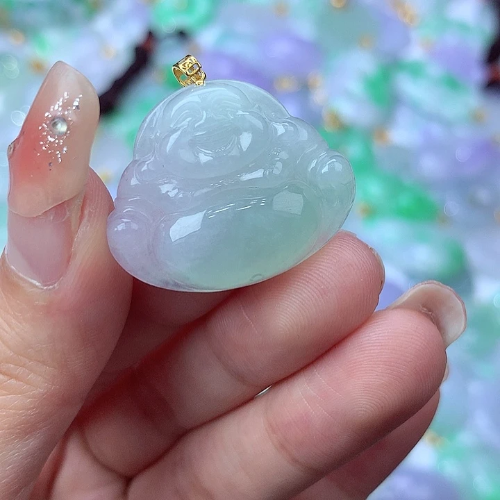 翡翠颈饰18K金镶嵌缅甸翡翠25