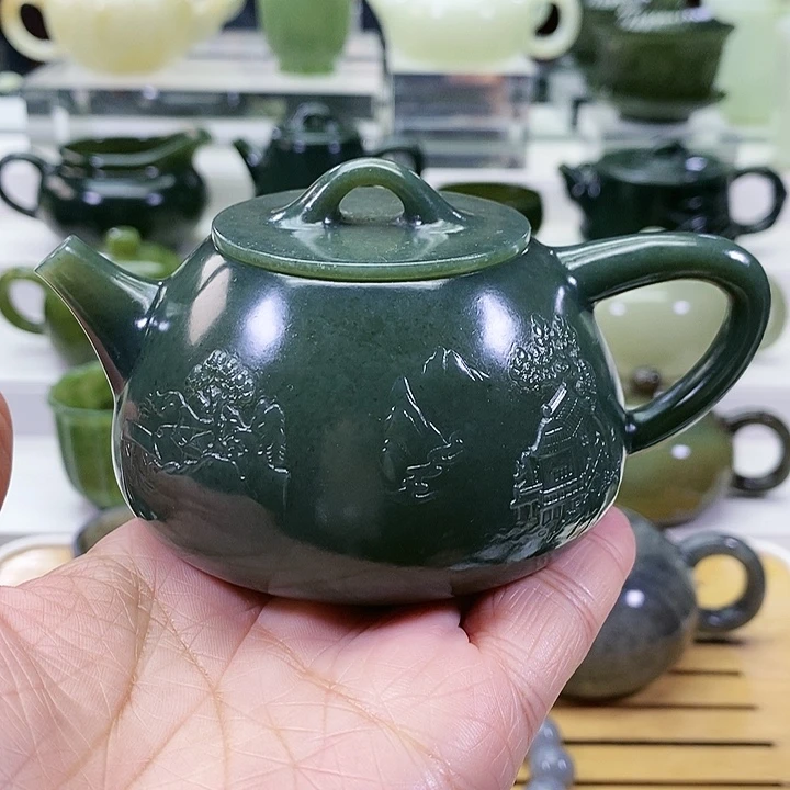 未镶嵌和田玉挂件茶壶170m l