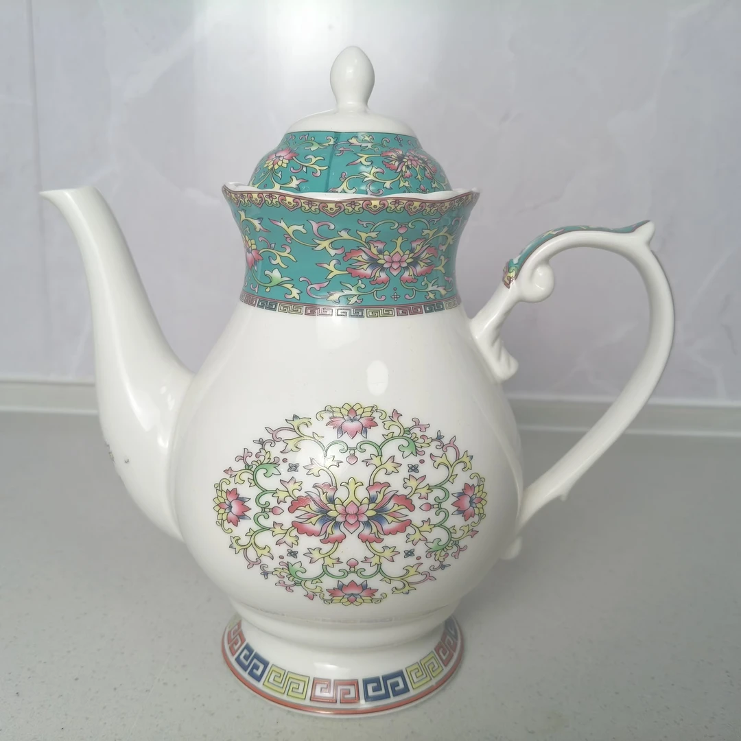 【新疆包邮】kok qora qaynak 蓝色边框茶壶网红高档家用创意简约