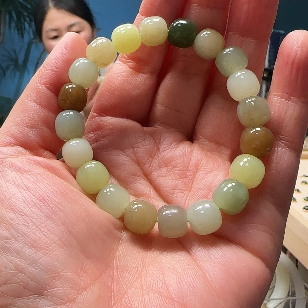 和田玉（糖玉）未镶嵌手链老行珠10