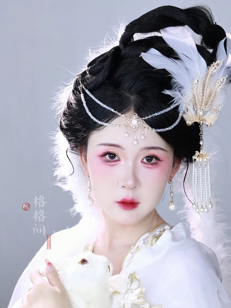 格格间原创【白羽】嫦娥保色铜金丝凤凰凤冠明制汉服华丽百搭发冠