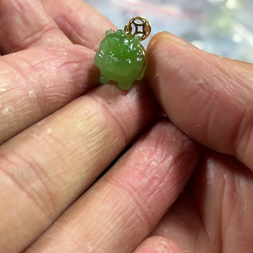 和田玉18K金镶嵌颈饰