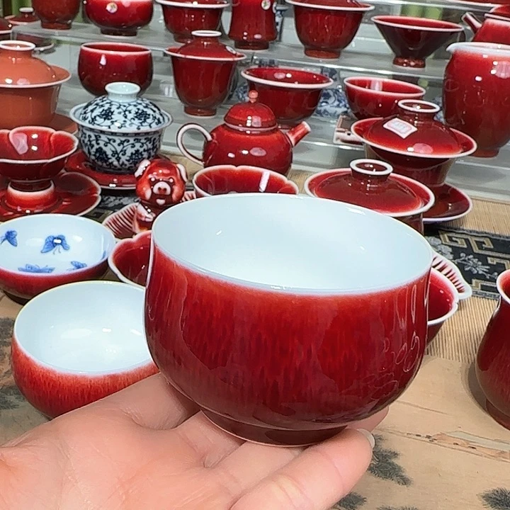 阿**的景德镇陶瓷红马坊杯子