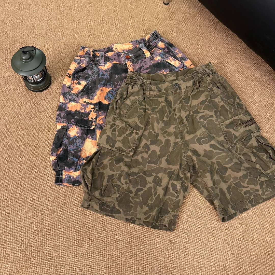 【叁石】重磅复古水洗大口袋迷彩工装短裤-HJD-DKS5086A