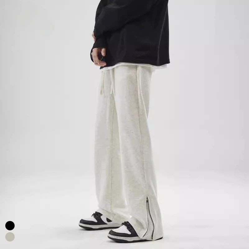 美式高街设计感裤子男款秋季潮流vibe风直男男士春窄春九分直筒裤