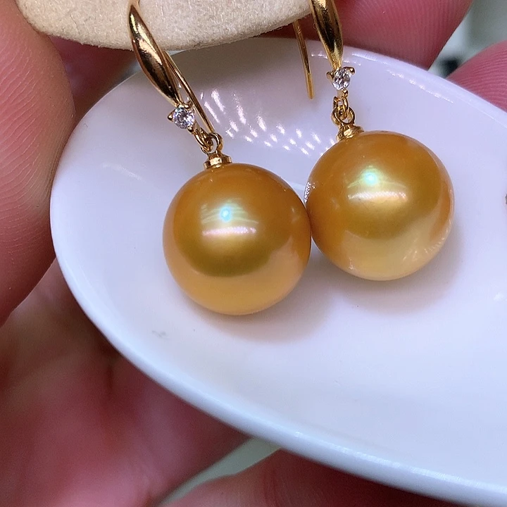 银S925镶嵌耳饰淡水珍珠