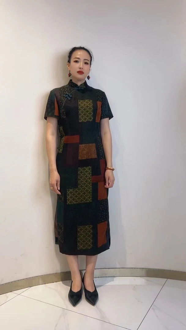 3370中长款旗袍新中式