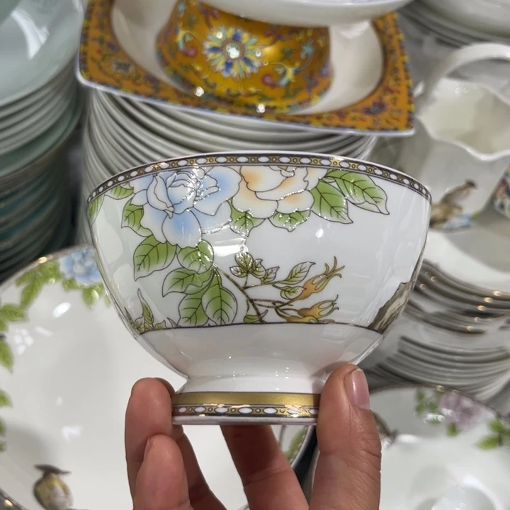 瓷片琴瑟和鸣碗六个4.5寸