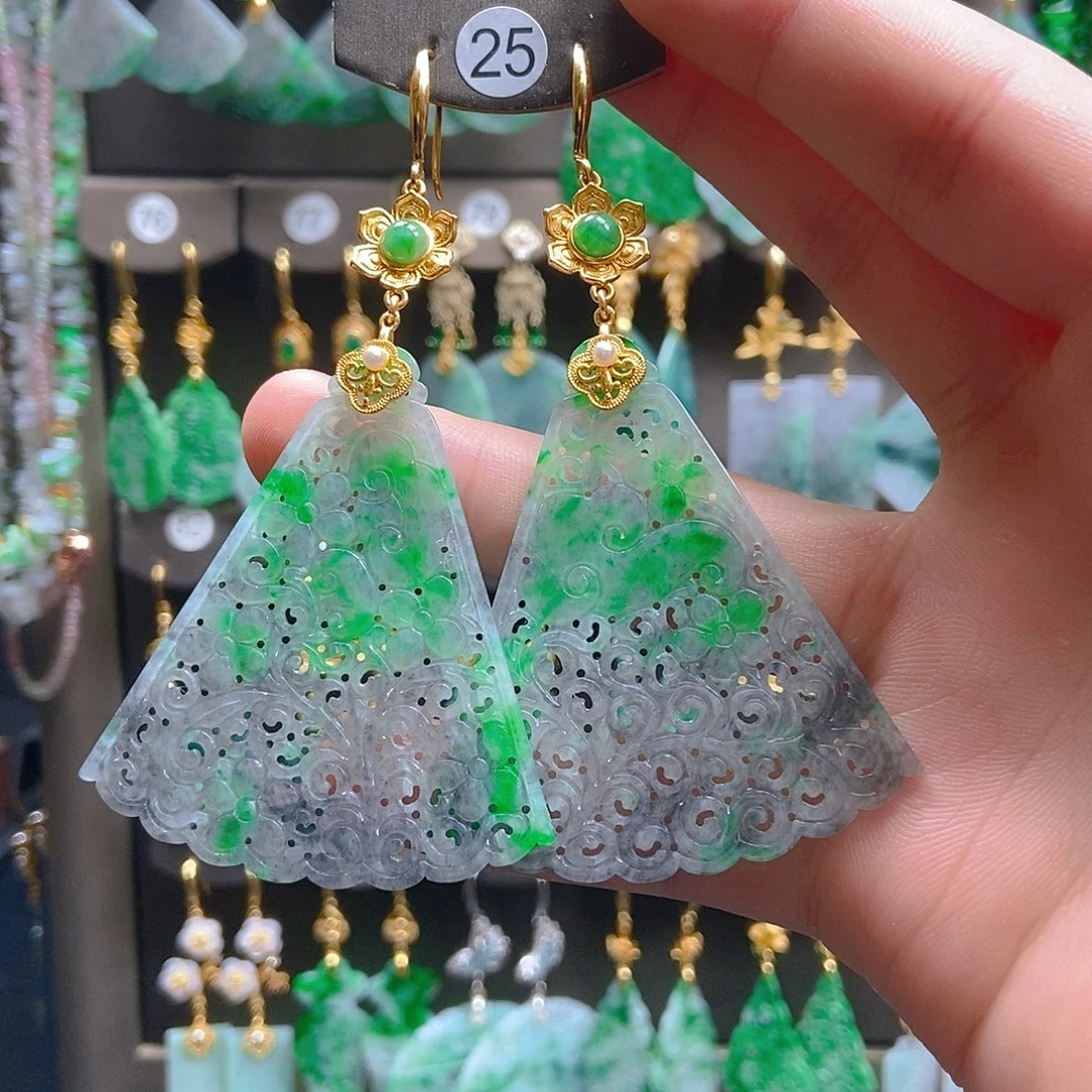 翡翠未镶嵌耳饰翡翠