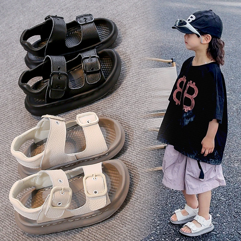 【儿童真皮沙滩鞋】（牛皮）凉鞋夏季新款防滑洞洞鞋男童男宝女童