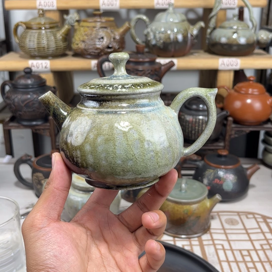 260cc白泥柴烧潘壶，古法传承裸坯柴烧
