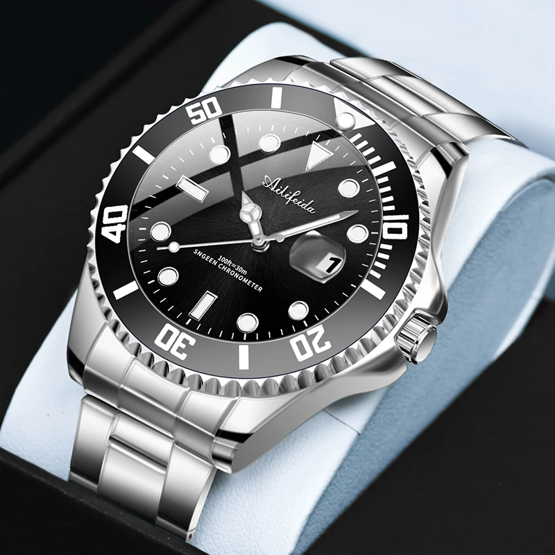 黑水鬼全自动瑞士机械表镂空夜光正品日历时尚防水男士陀飞轮手表