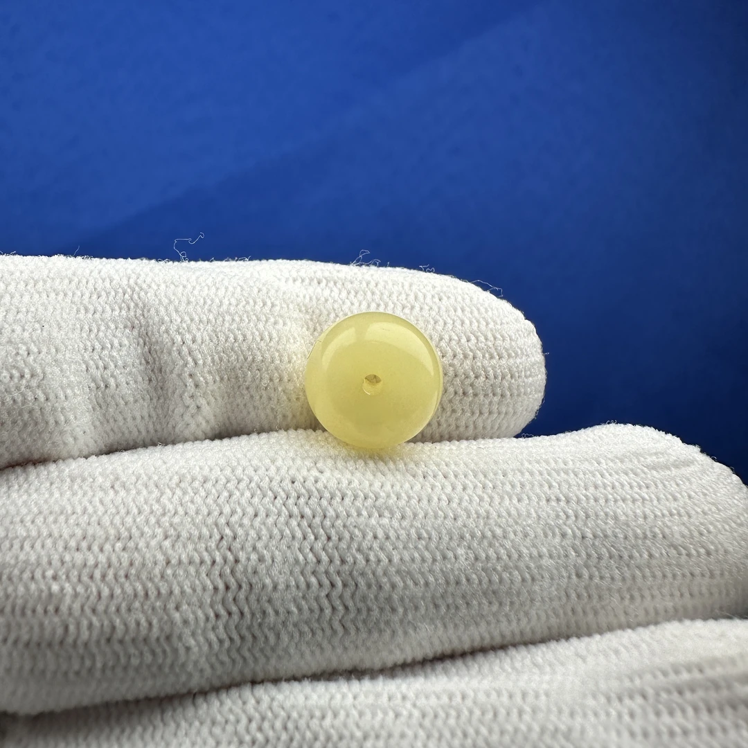 J3857天然原矿蜜蜡墩子10.9*9.1mm支持复检