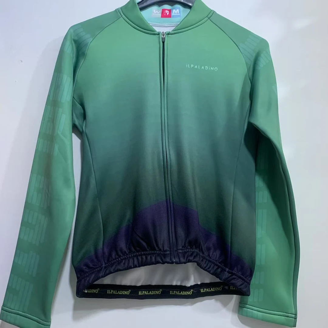 SQ 708【墨绿渐变 抓绒长袖女士】ILPALADINO骑行服长袖春秋冬
