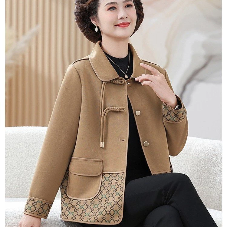 中老年女装贵夫人妈妈春秋外套2025春装新款国风时尚洋气高贵上衣