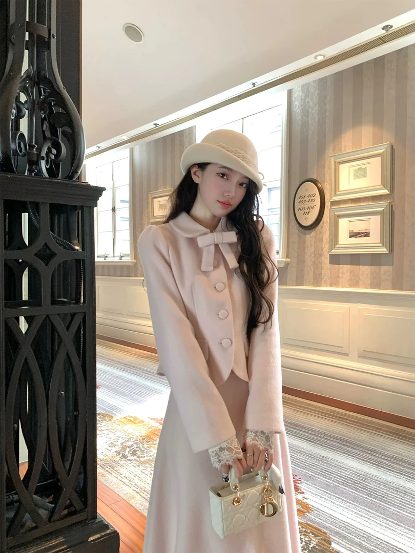 温柔风时尚套装女秋季2025新款长袖外套高腰显瘦半身裙两件套