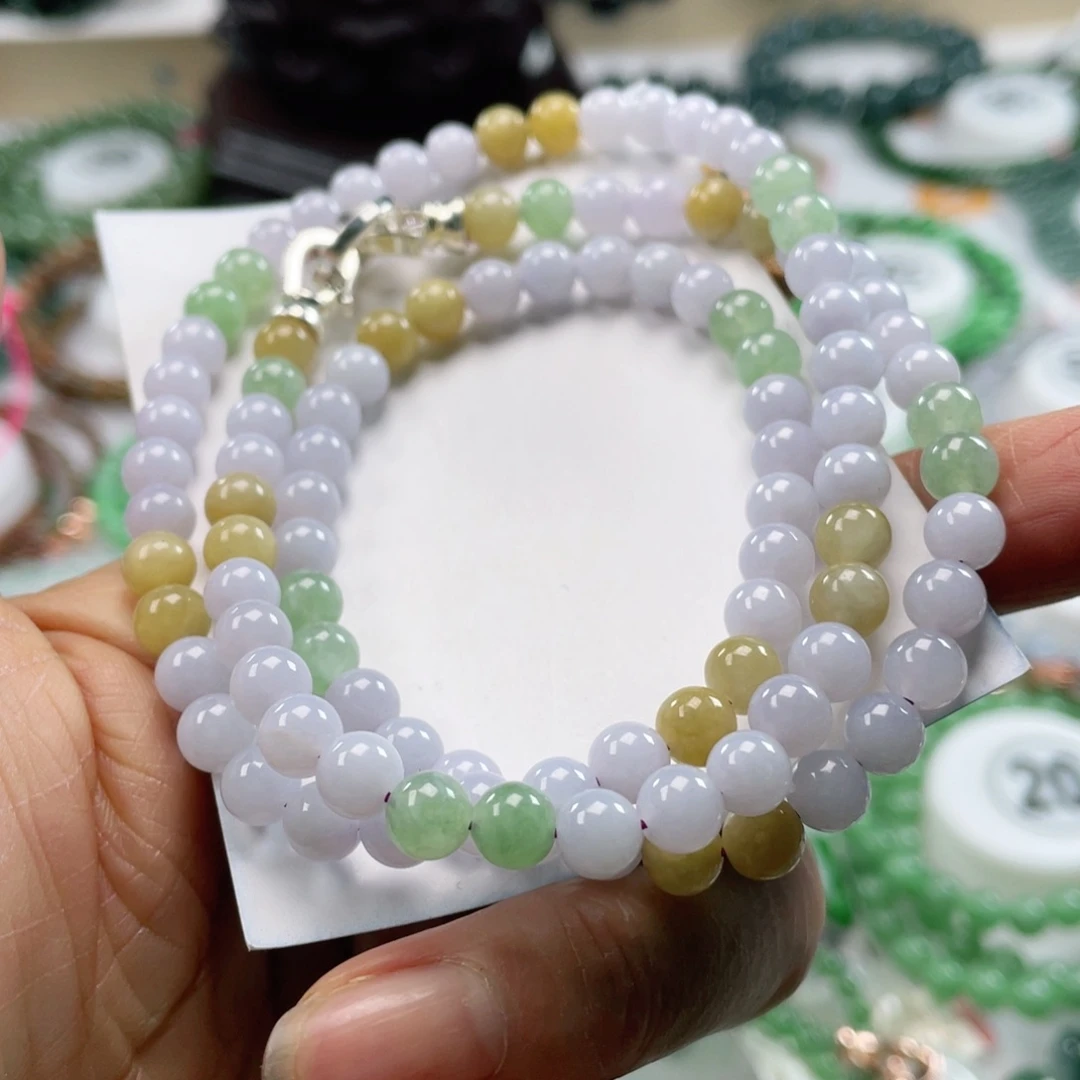 翡翠手链未镶嵌天然翡翠项链6mm