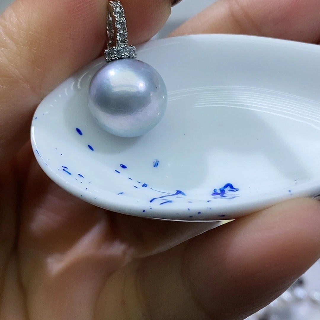 淡水珍珠吊坠银S925镶嵌