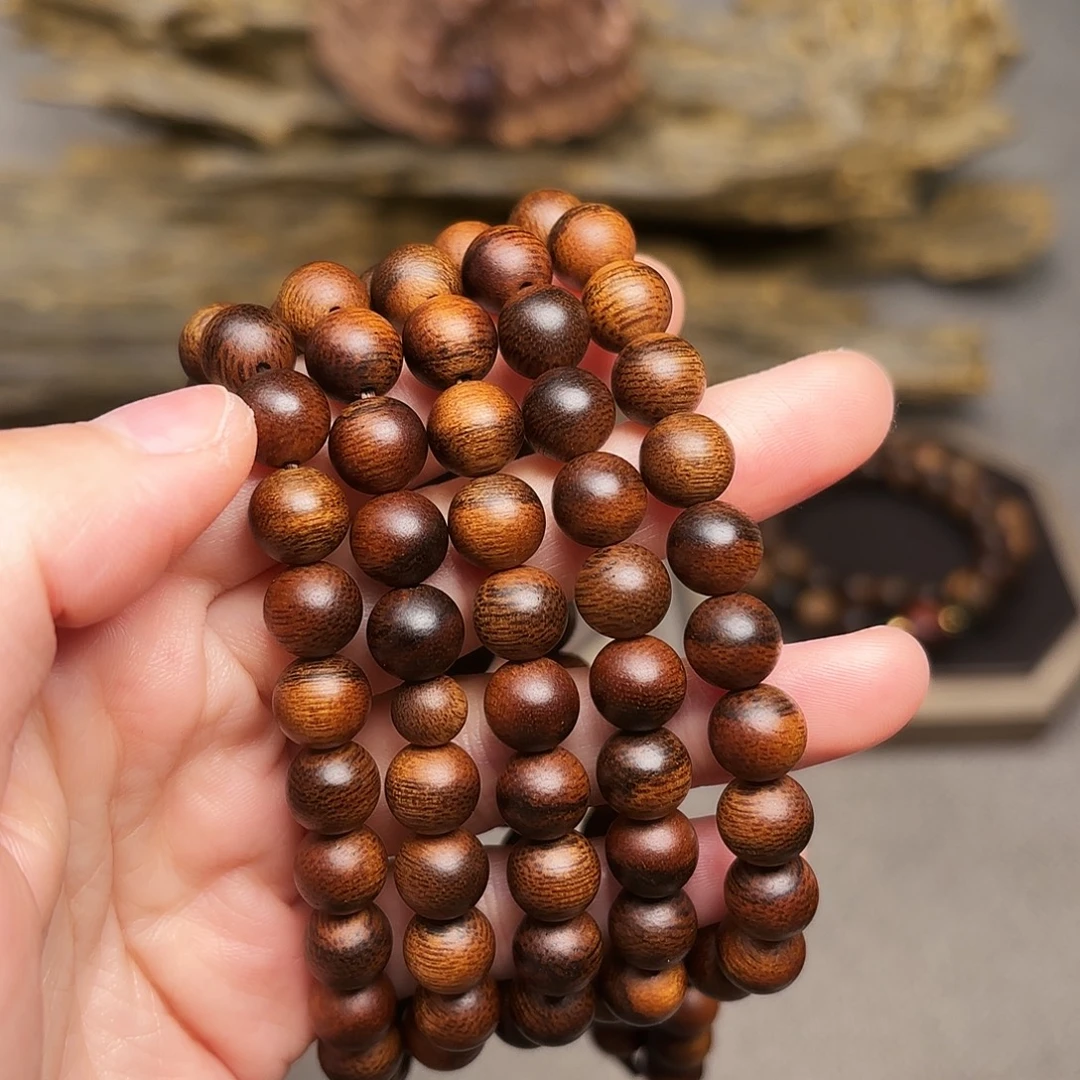 沉香手串越南芽庄红土白棋楠瘤疤0.8×108