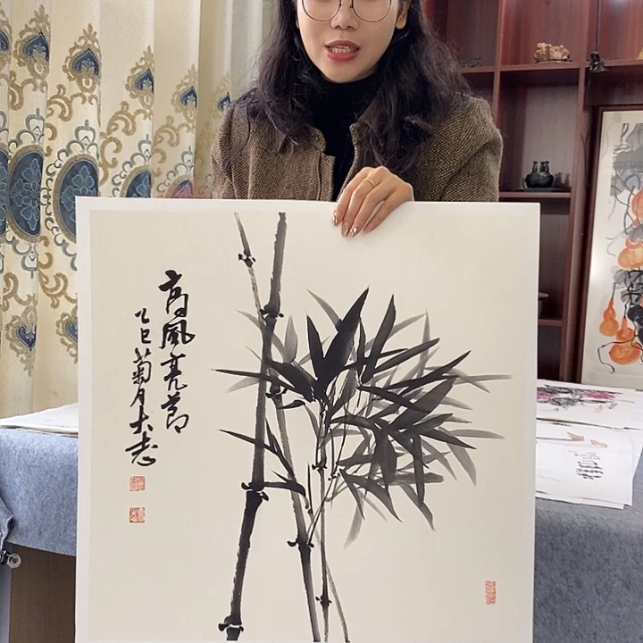 国画纯手绘国画写意作品50*50