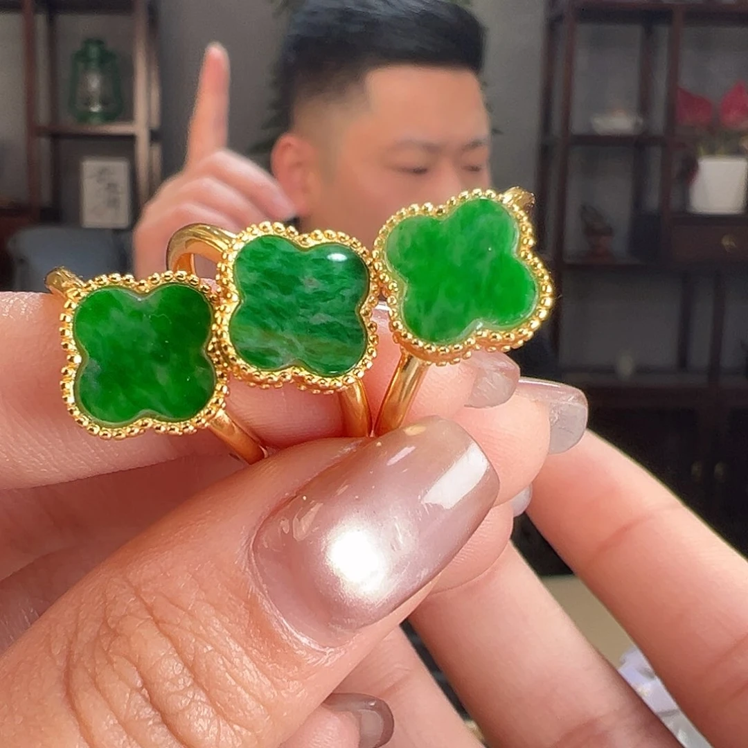 翡翠戒指银S925镶嵌多样性发货一个