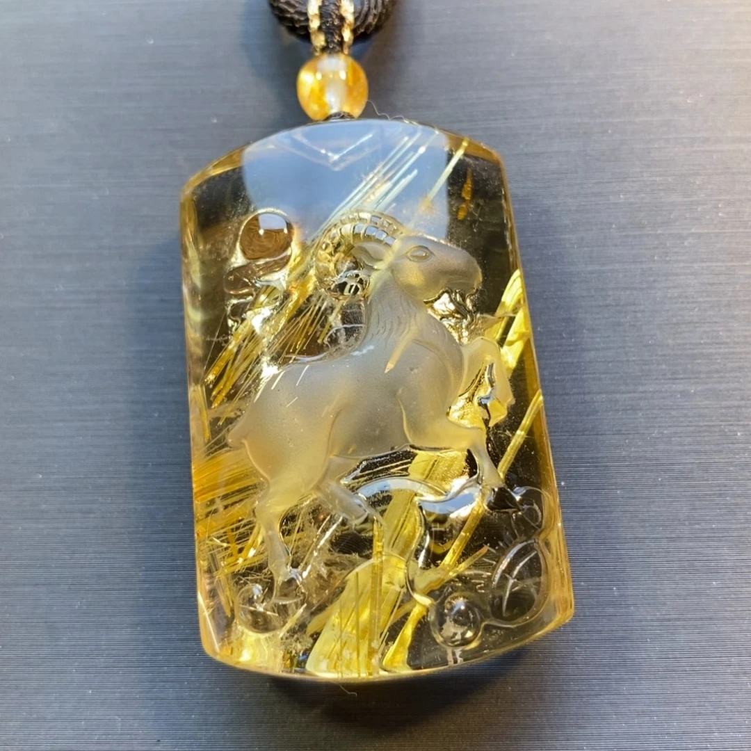 未镶嵌颈饰水晶钛晶生肖羊