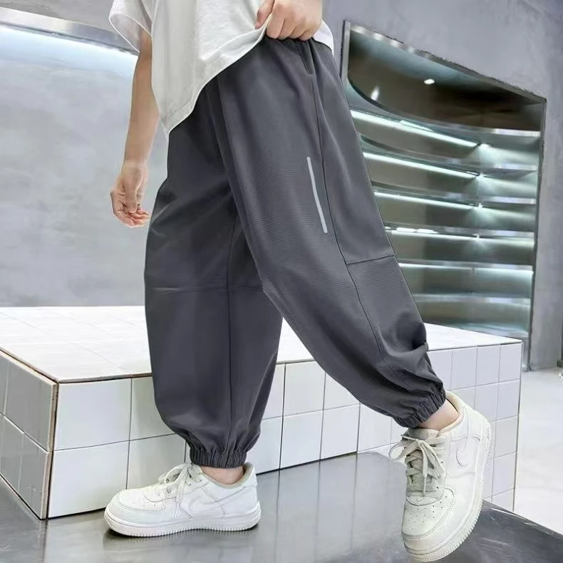 【冰感高弹力】夏季速干裤男童轻薄速干长裤运动宽松薄款休闲冰丝裤