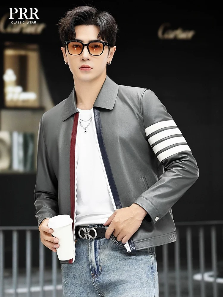 秋冬新款海宁真皮皮衣男士头层牛皮短款青年帅气机车皮夹克外套潮