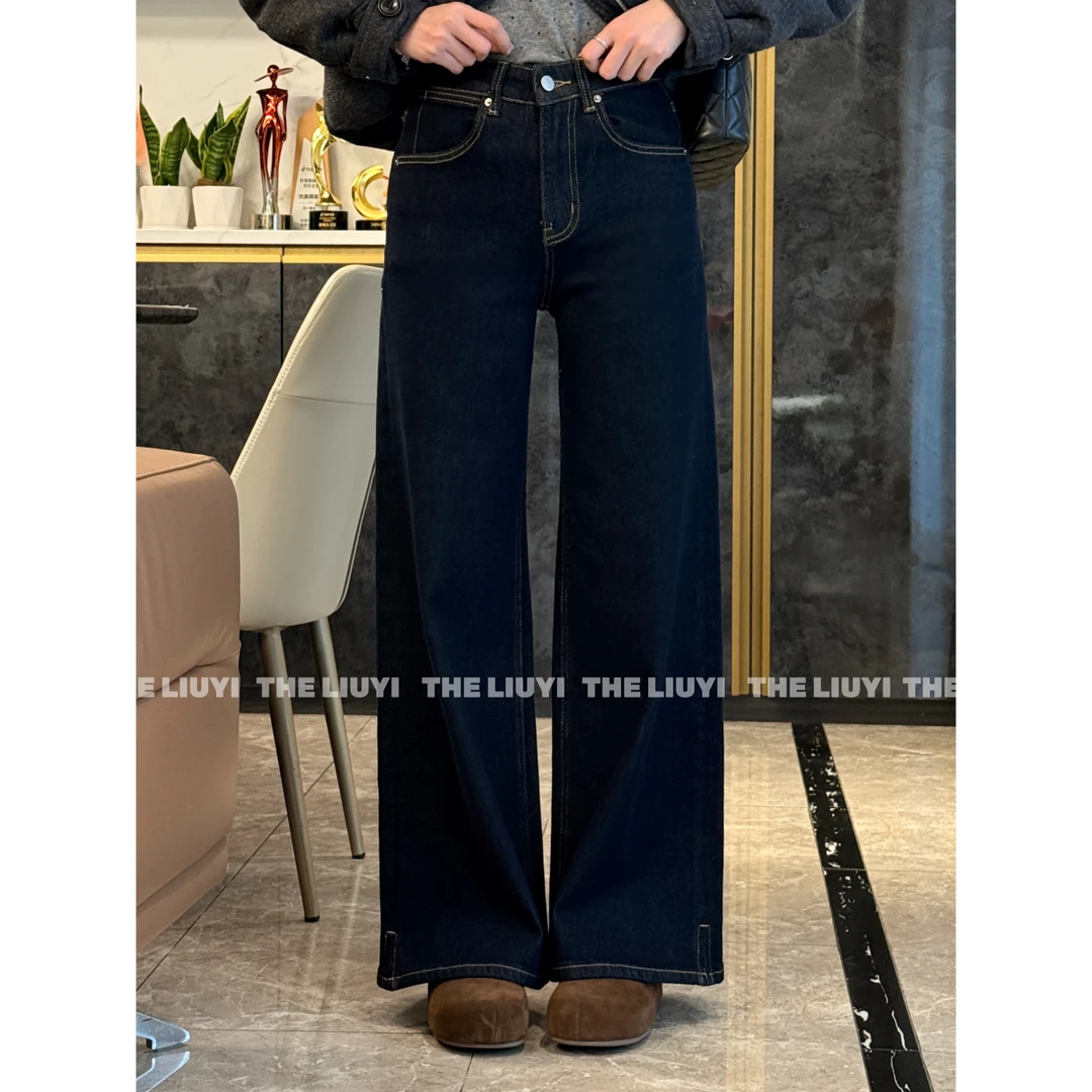 【LIUYI】王炸裤~冬季高腰加绒加厚保暖显瘦四面弹牛仔裤510317