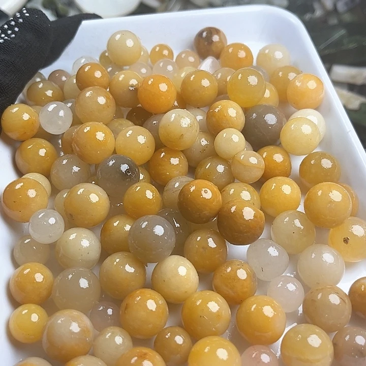 和田玉（糖玉）和田玉边角料9K金镶嵌雪*灬