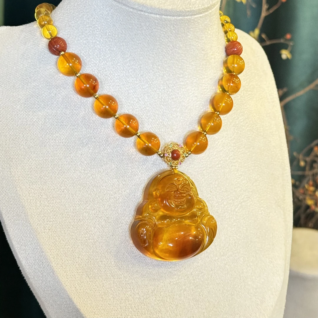 佳璐珠宝天然缅甸灵草珀佛牌正装佛公大尺寸男士女士