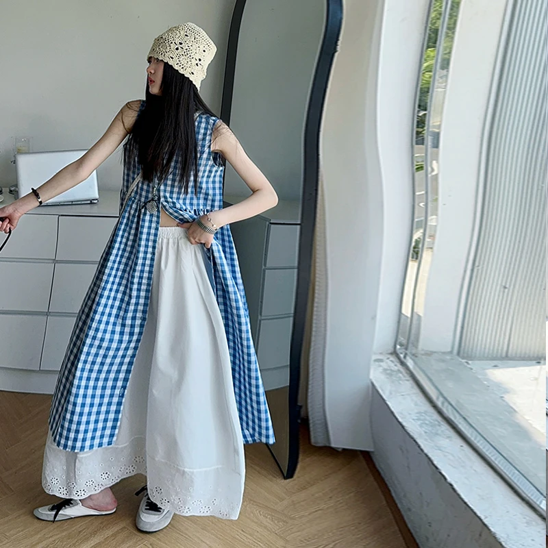 女童夏季连衣裙套装2025新款儿童洋气夏装复古港风大童女装两件套