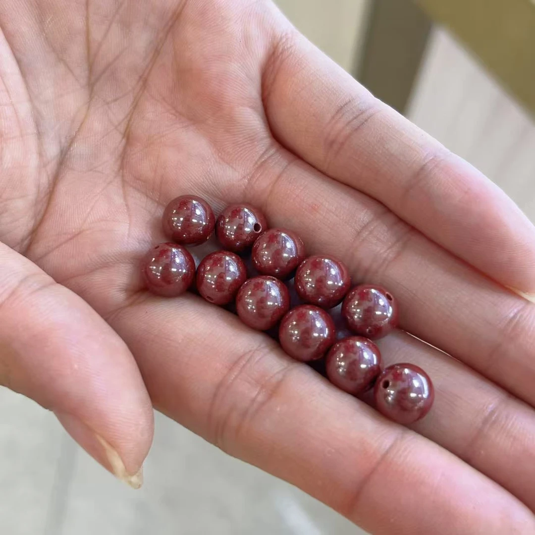 含辰砂工艺品【铭记珠宝】朱砂单珠3-DM125H313【多样性发一件】一对