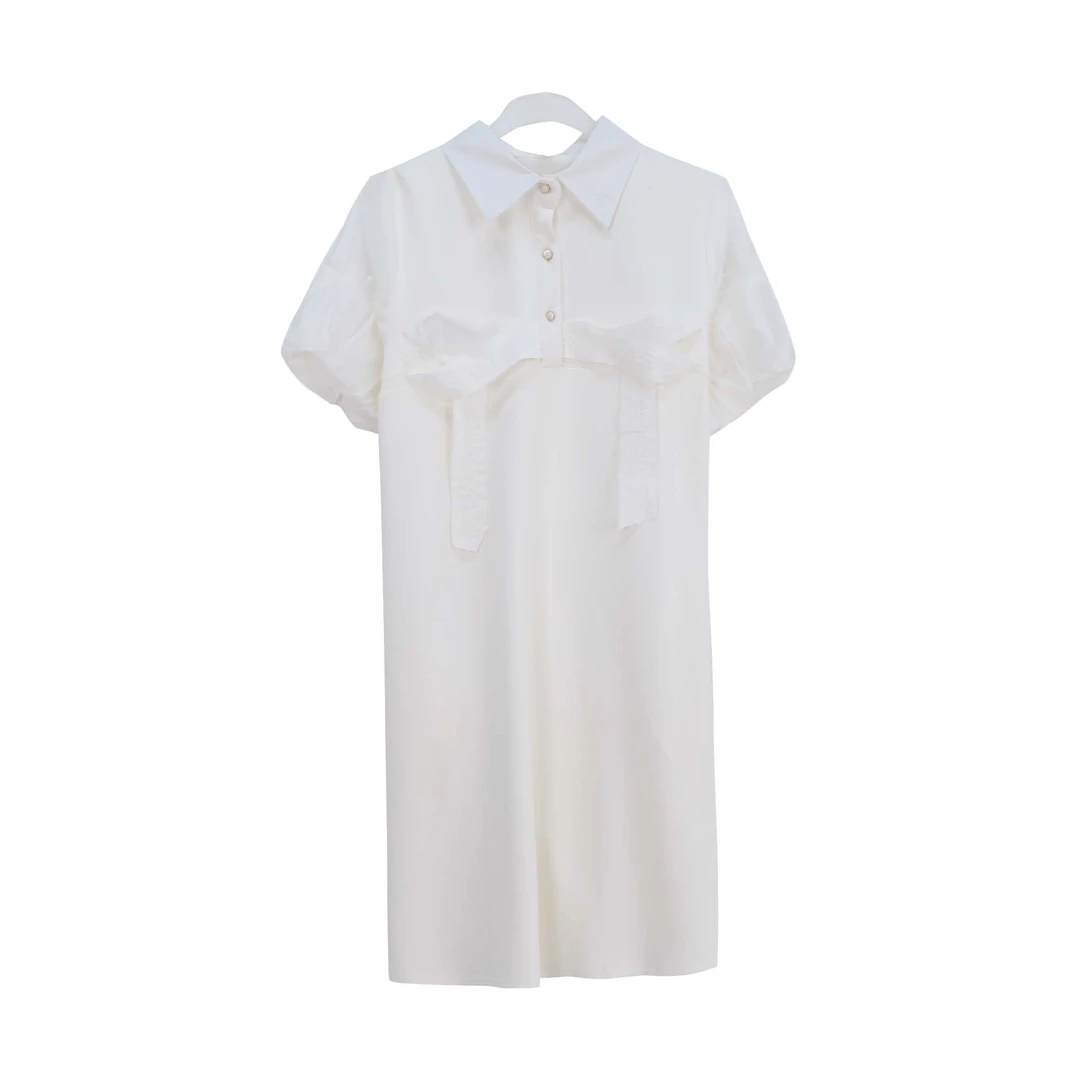 新款泡泡袖学院风时尚减龄宽松连衣裙S1437