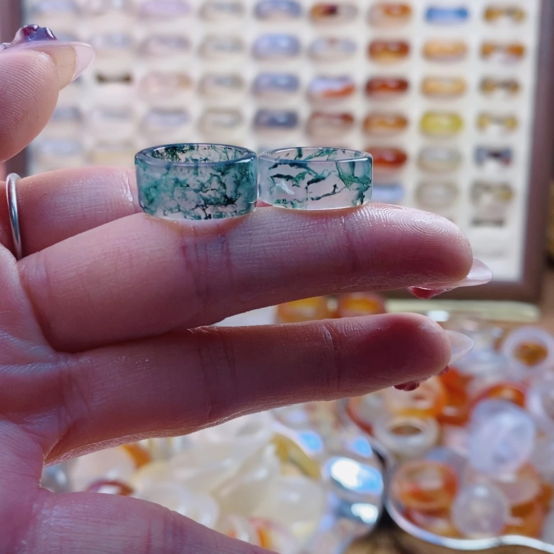 玛瑙/玉髓戒指未镶嵌成**心