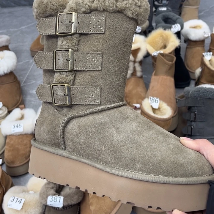 羚羊棕厚底三排扣37