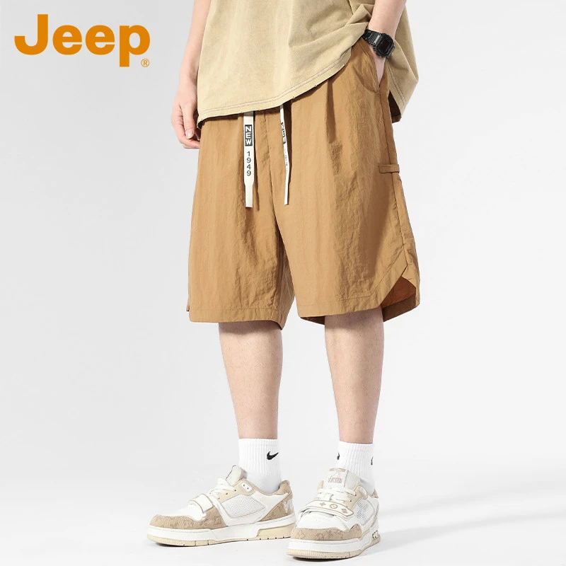 JEEP吉普百搭潮流五分裤男夏季冰丝休闲薄款速干宽松运动短裤男款