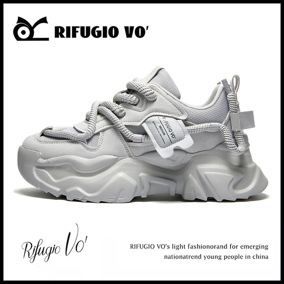 Rifugio Vo'老爹鞋男四季款网面百搭增高厚底休闲运动鞋情侣潮鞋