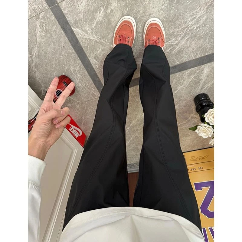 美式冰丝速干防晒裤子男款夏薄斜切软壳冲锋裤cleanfit直筒微喇裤